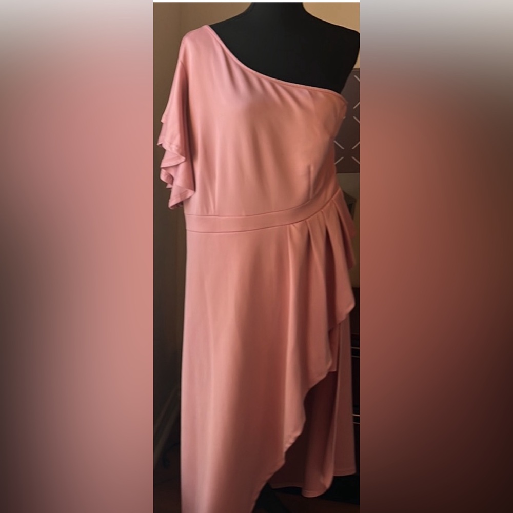 Lovely Rose Pink one shoulder Dress